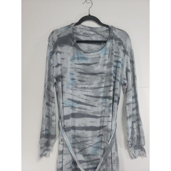 Dolan Anthropologie Gray Tie Dye Knit Midi Dress Women's size L Belt Rayon - Picture 4 of 11